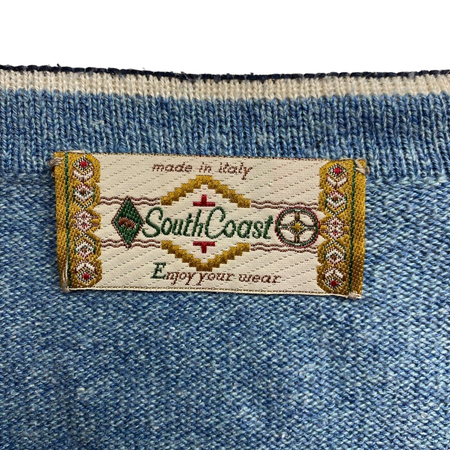 Cosby Vintage Retro 90s South Coast Blue Sweater Pullover Size EU 50 UK/US 40