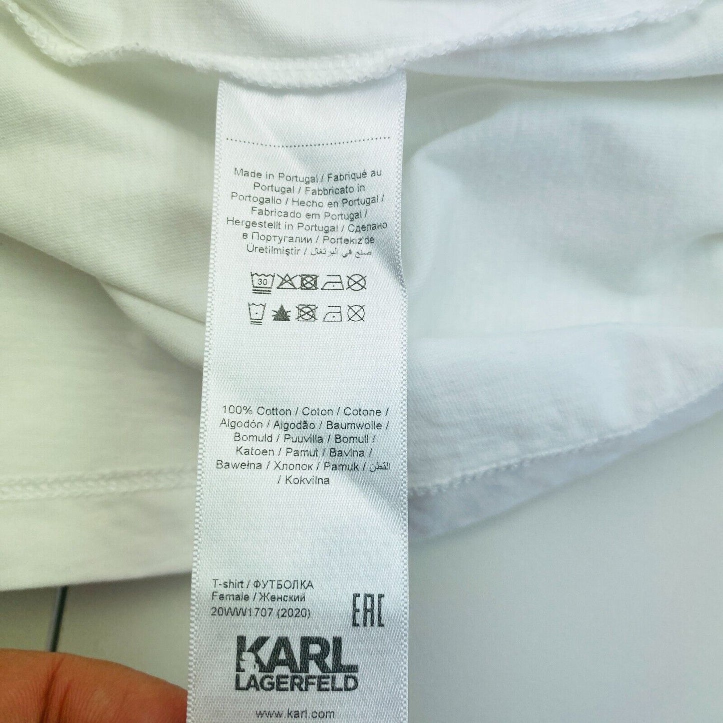 Karl Lagerfeld White Karl SS Crew Neck T Shirt Size S