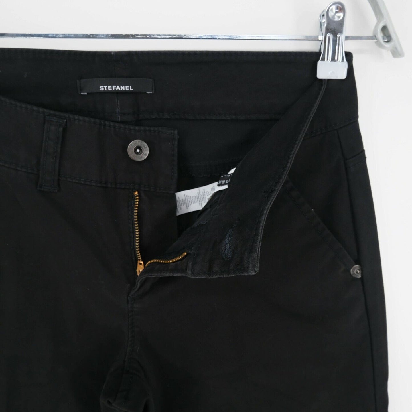 STEFANEL Schwarze Jeans mit weitem Bein und Schlag, Größe EU 34 UK 4 US 2