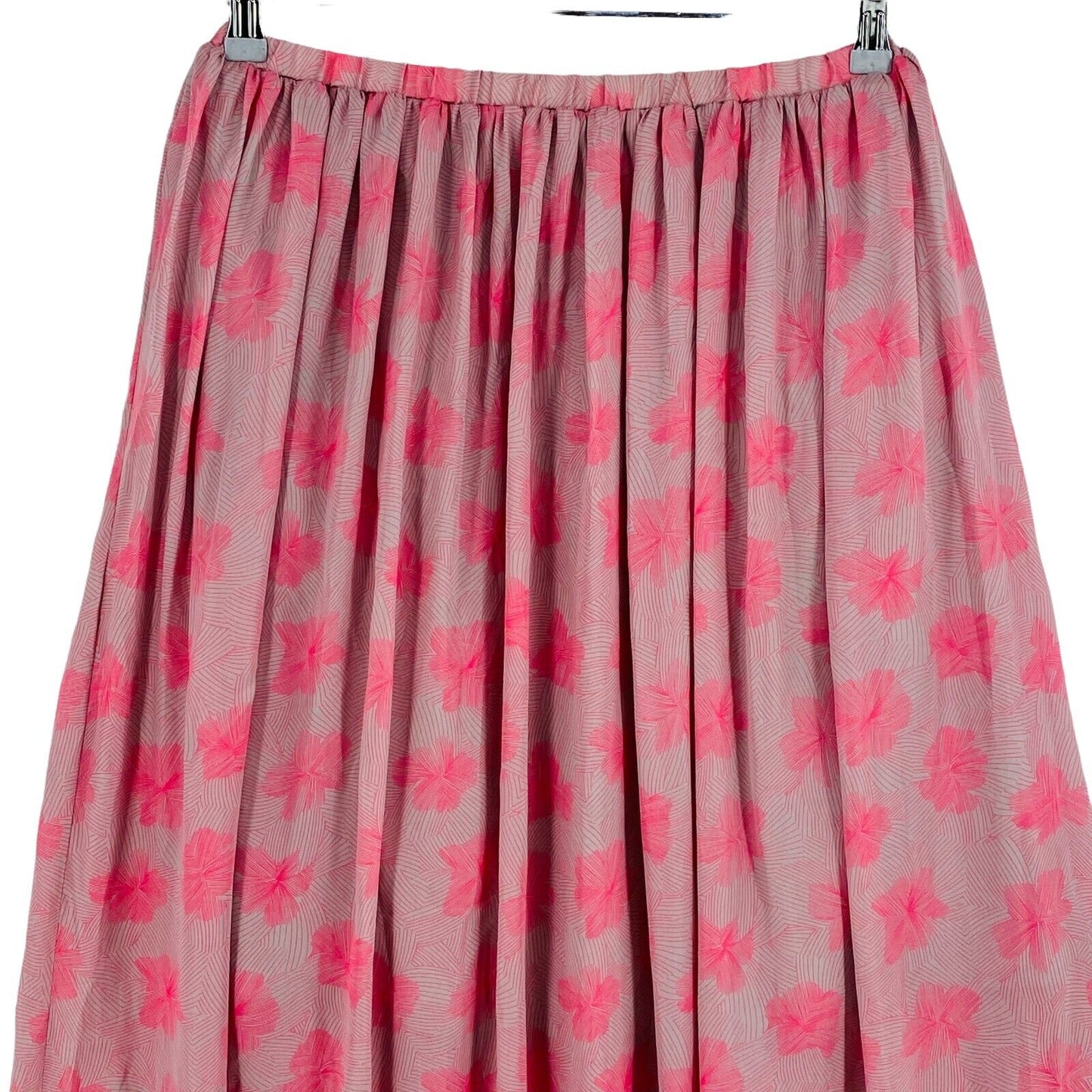 SILVIAN HEACH Floral Pink Regular Fit Long Flare Skirt Size M