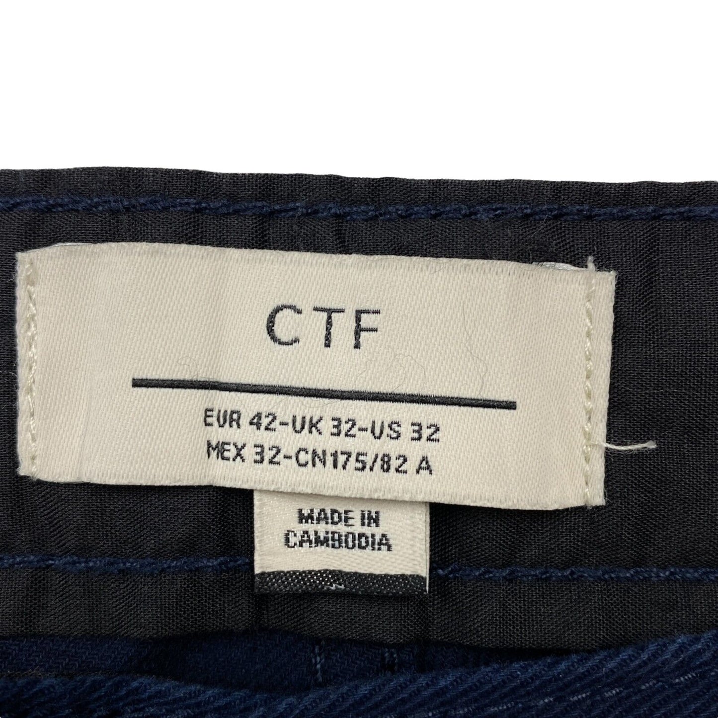 Cortefiel Navy Blue 100% Cotton Cargo Pants Trousers Size EU 42 UK/US 32 W31 L32