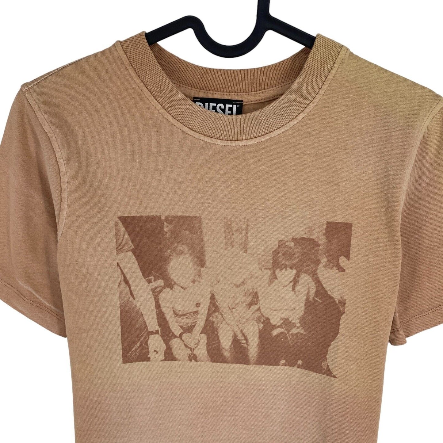 DIESEL Women Brown T-REG-G2 Crew Neck T Shirt Size XS