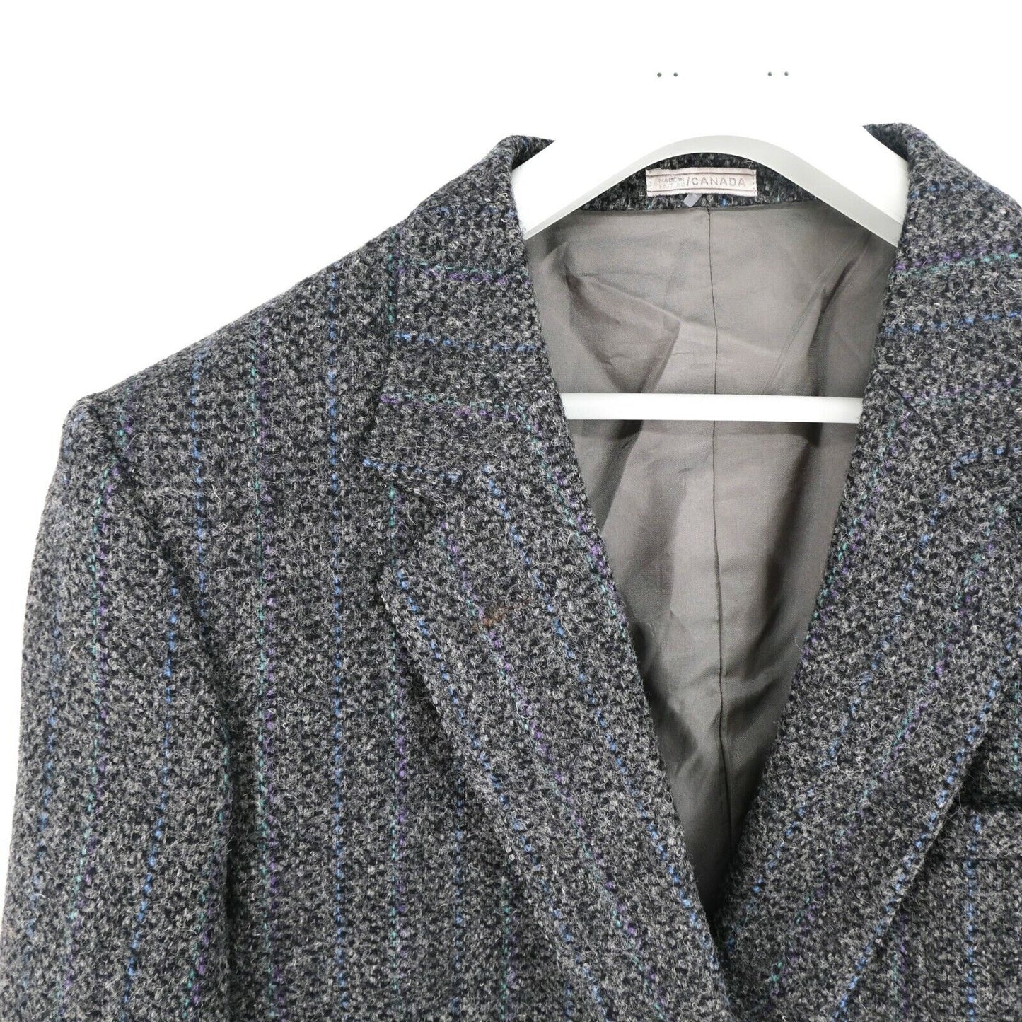 Harris Tweed 100% Wool Grey Jacket Blazer Size US/UK 46 EUR 56