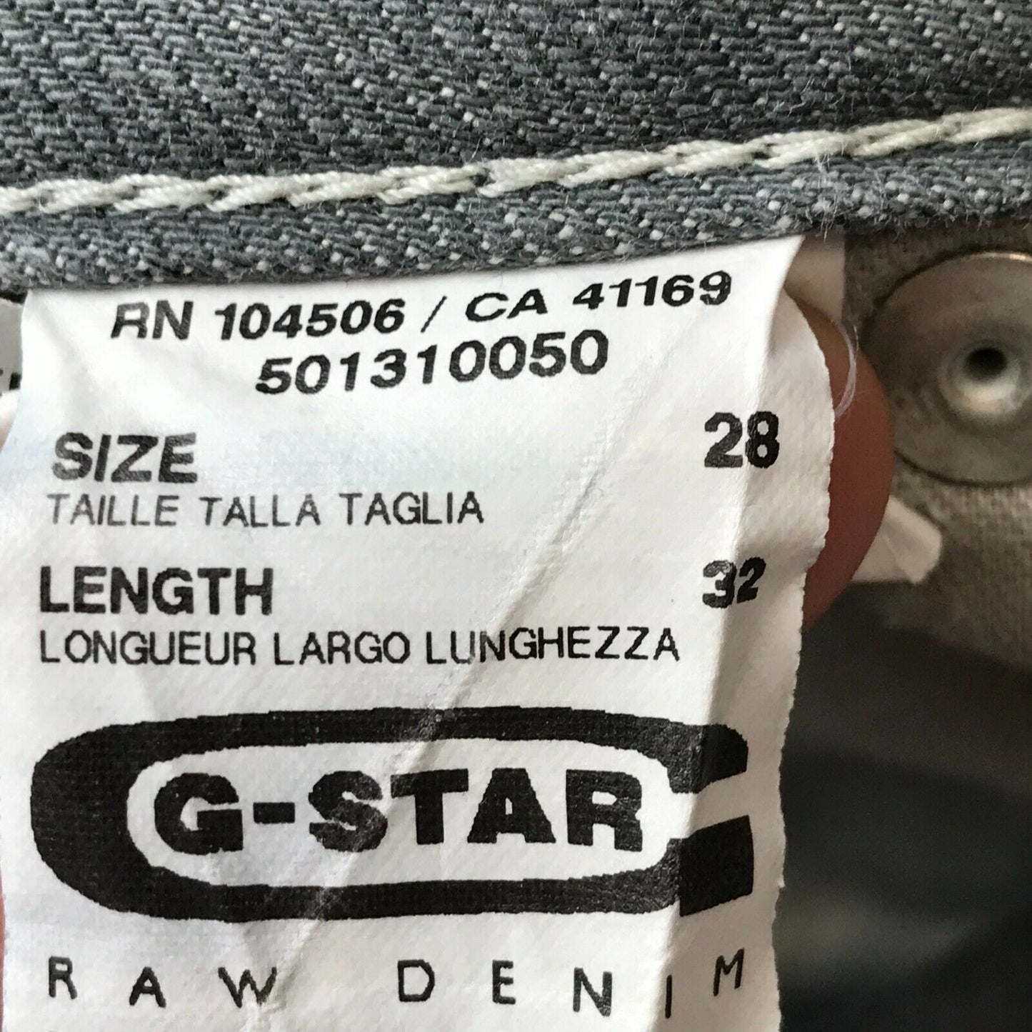 G-STAR RAW ARC 3D Grey Slim Fit Ripped Patched Jeans W28 L32