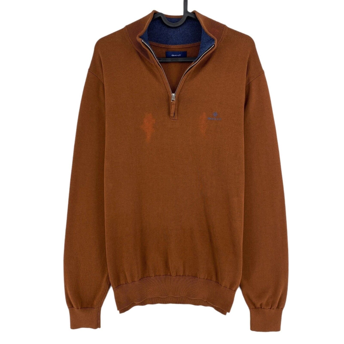 GANT Brown Classic Cotton Half Zip Sweater Jumper Taille M