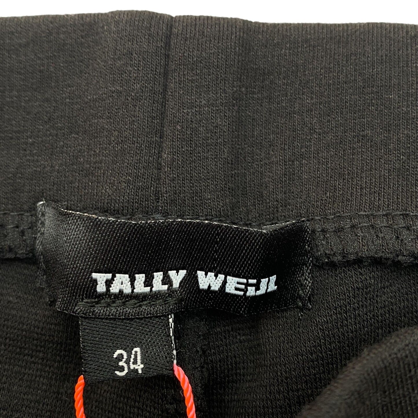 TALLY WEiJL Black Cotton Blend Straight Legging Trousers Pants Size 34 W23 L30