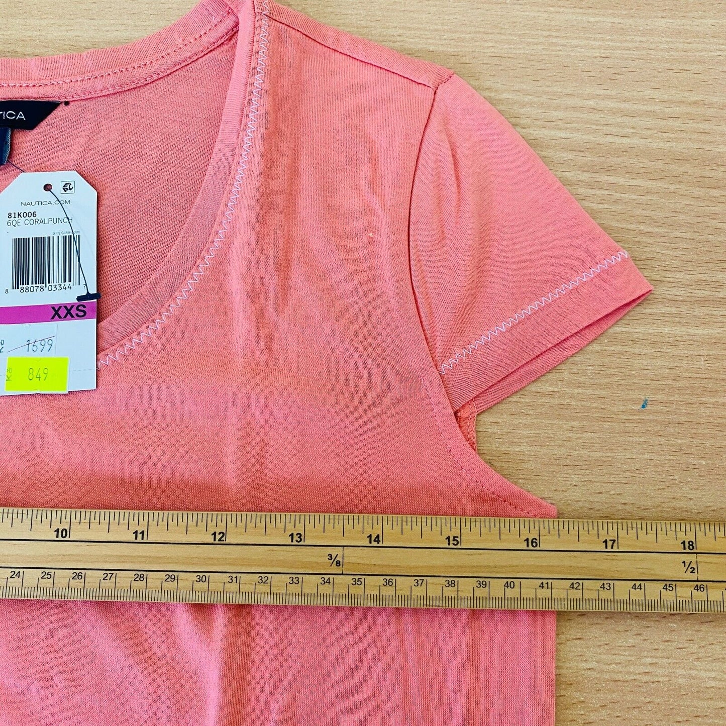 NAUTICA Pink Sleeveless Round Neck T Shirt Top Size 2XS XXS