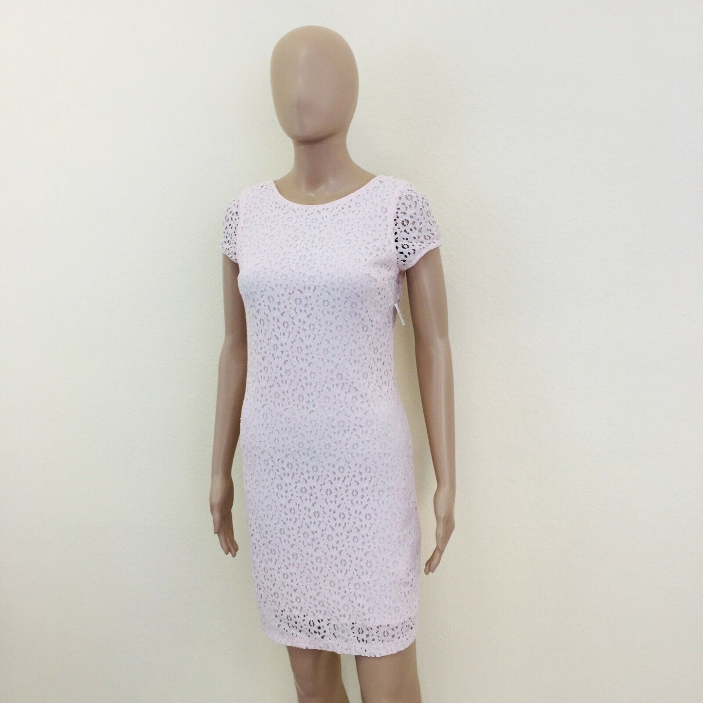 ZARA Pink Crochet Short Sleeve Dress Size S