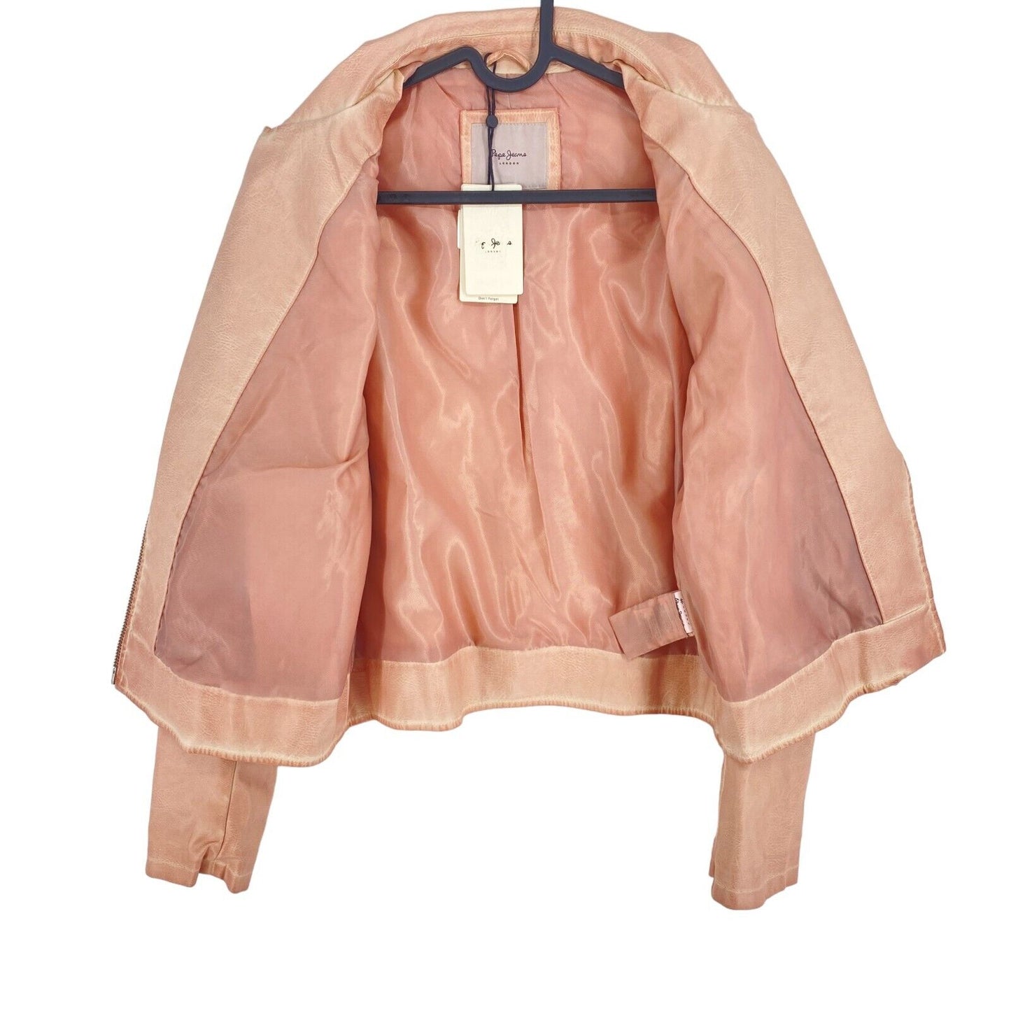 PEPE JEANS Light Pink Biker Jacket Coat Size M