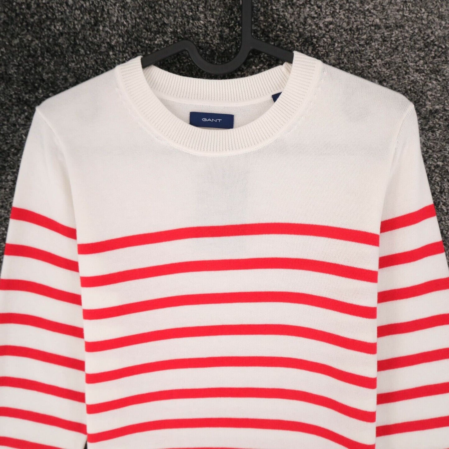 GANT White Striped Crew Neck Sweater Jumper Size XS