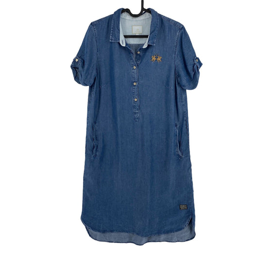 LA MARTINA Blue Short Denim Short Sleeves Dress Size 1 / XS