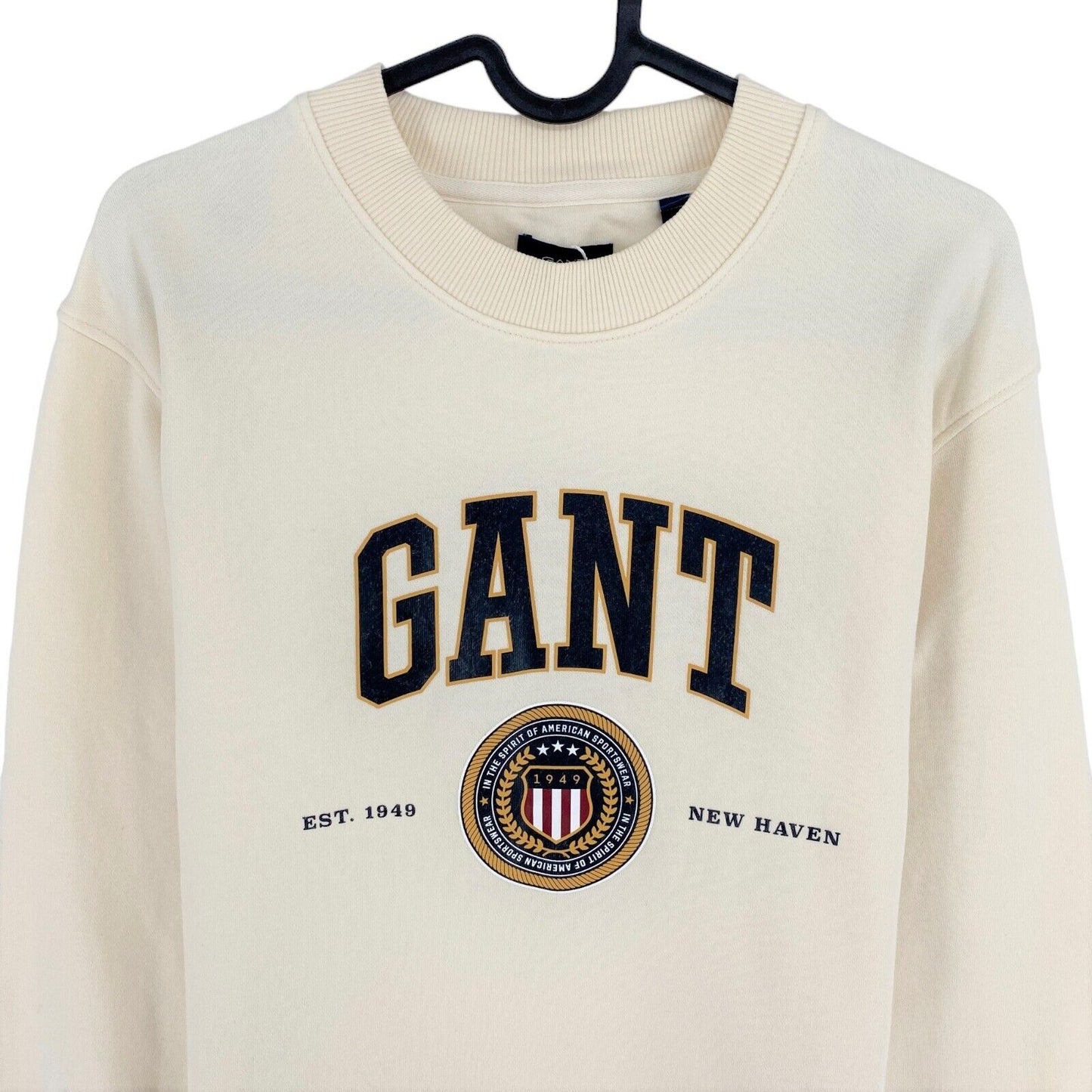 GANT Beige Crest Shield Crew Neck Sweater Jumper Size XS