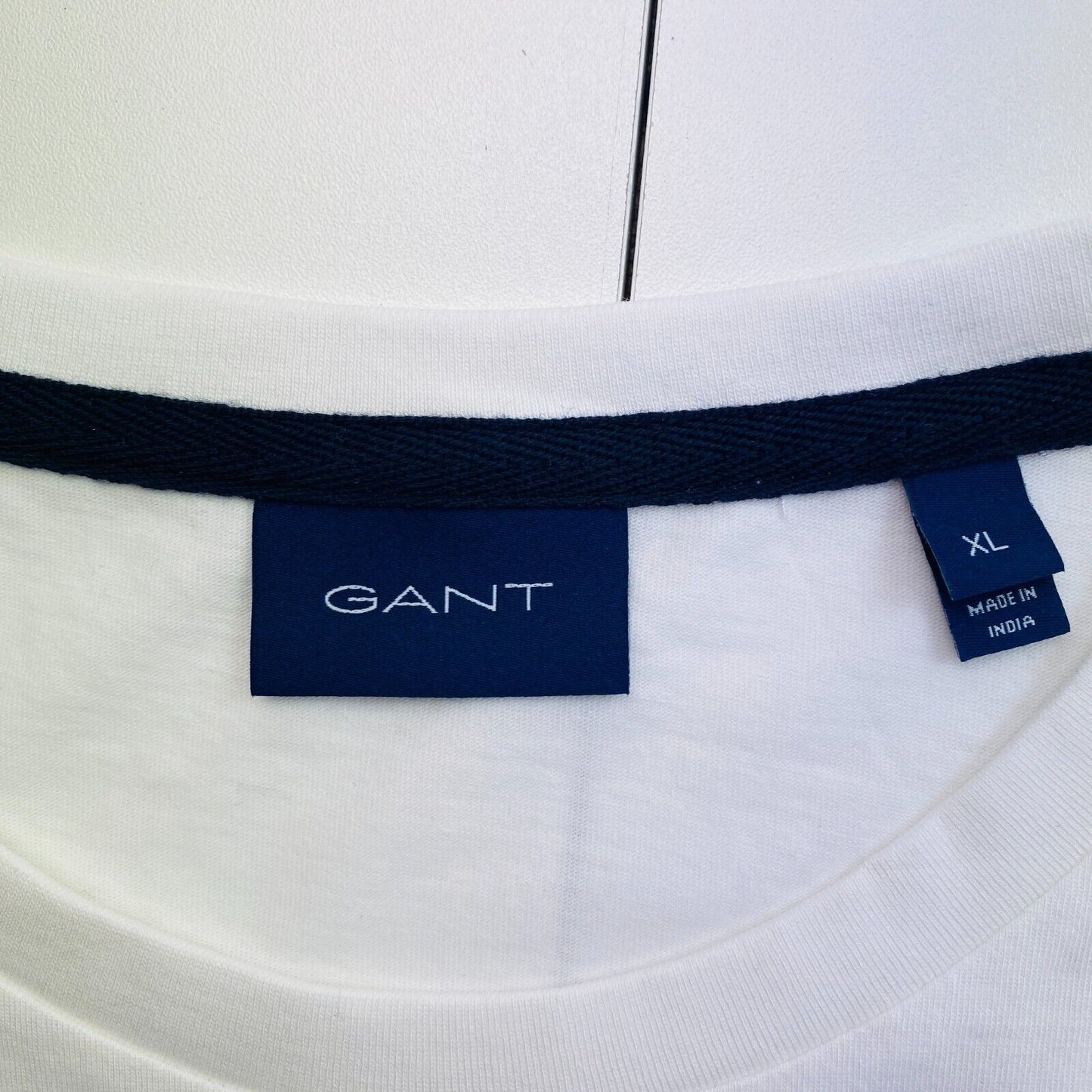 GANT Men White Logo Crew Neck Short Sleeves T Shirt Size XL