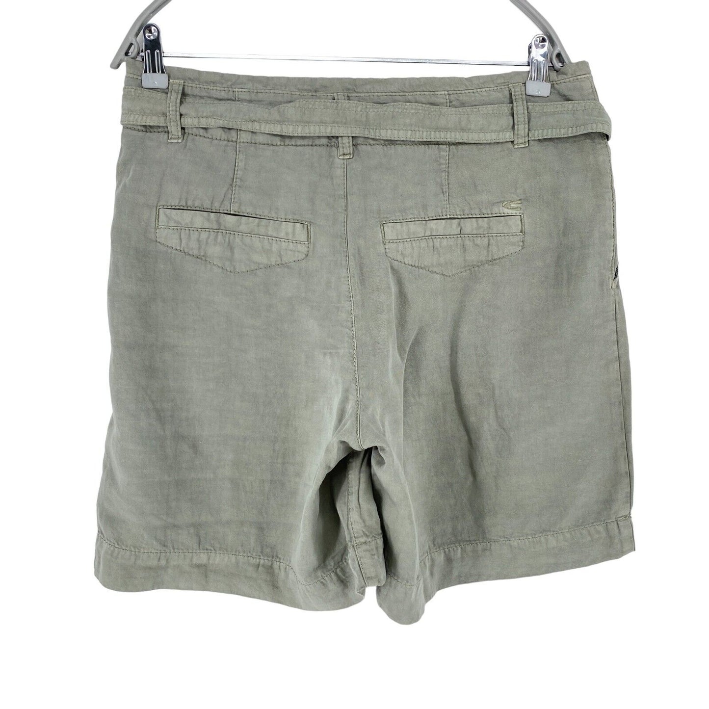 CAMEL ACTIVE Women Grey Relaxed Fit Linen Blend Shorts Size W27