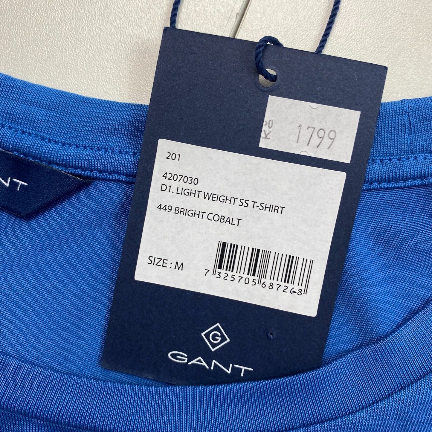 GANT T-shirt bleu léger à col rond Taille M