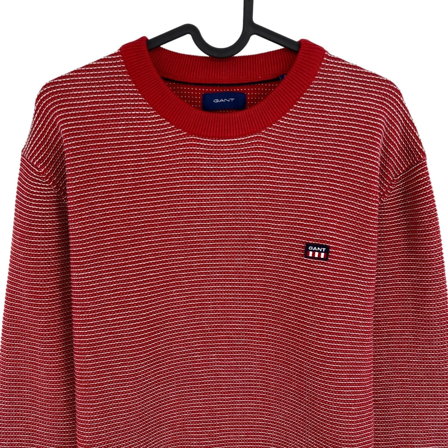 GANT Red Light Texture Crew Neck Sweater Pullover Size S