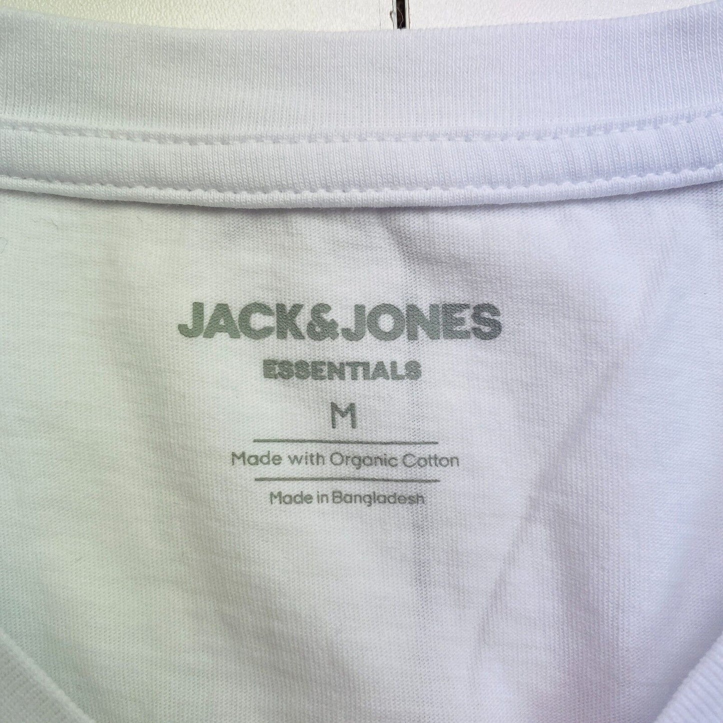 Jack & Jones Men White Basic Crew Neck Short Sleeves T-Shirt Size M