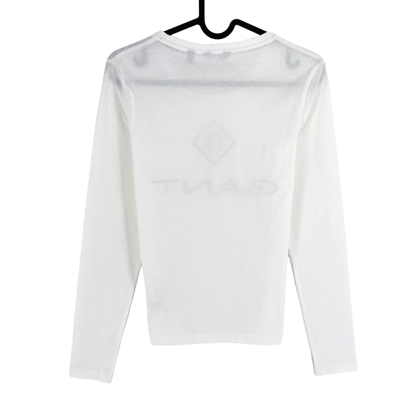 GANT Women White Lock Up Crew Neck Long Sleeves T Shirt Size XS