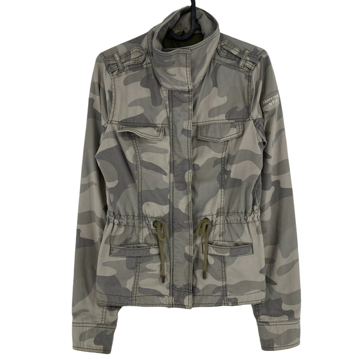 Abercrombie & Fitch Camouflage Print Grey 100% Cotton Jacket Size XS