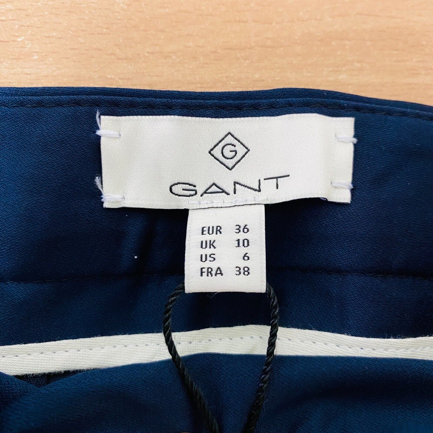 GANT Women Navy Blue Loose Straight Fit Satin Trousers Size EU 36 UK 10 US 6 W26