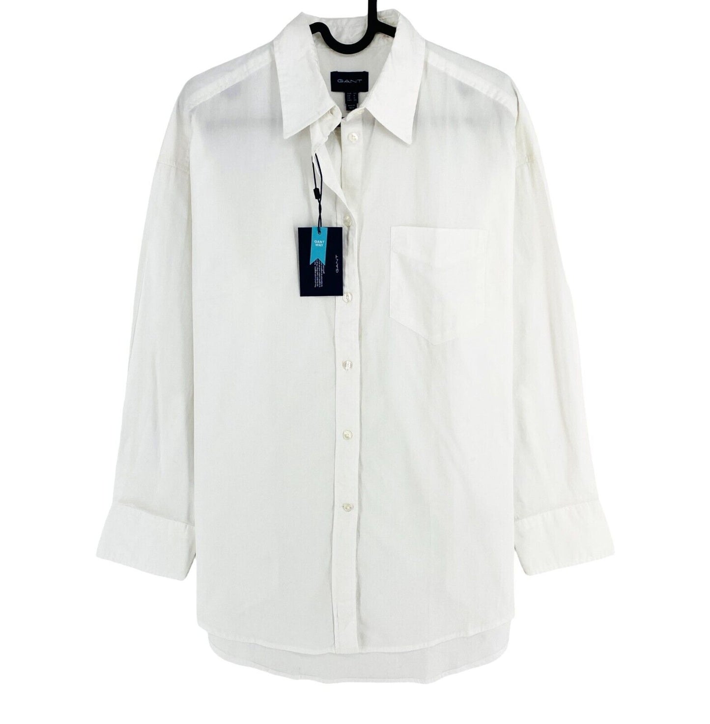 GANT Women White Oversized Oxford Long Sleeve Shirt Size EU 32 UK 4 US 2