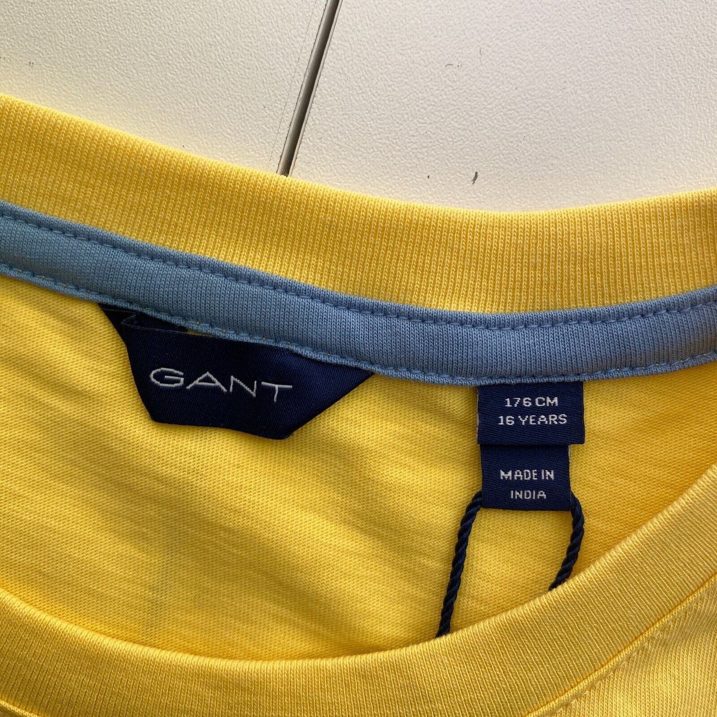 GANT Boys Yellow Logo Crew Neck SS T Shirt Size 16 Years 176 cm