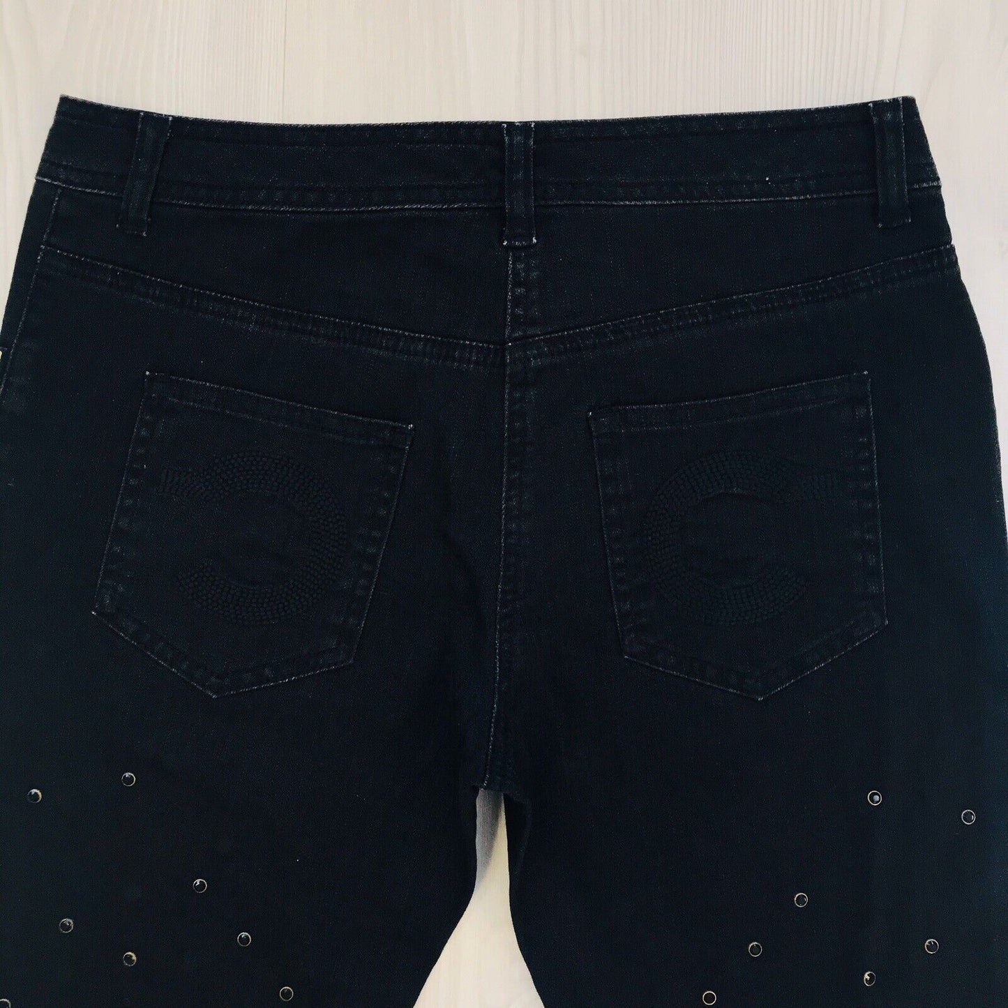 Roberto Cavalli, Damen-Jeans, Slim Fit, verkürzte Jeans, Schwarz, Größe 28, IT 42, UK 10, UVP 420 $