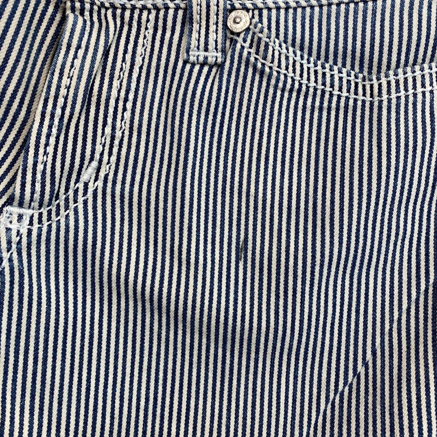 JACOB COHEN Women J753 Blue Striped Cropped Jeans Pants W27 L26 Made In Italy