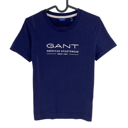 GANT T-shirt à col rond avec logo bleu Taille XS