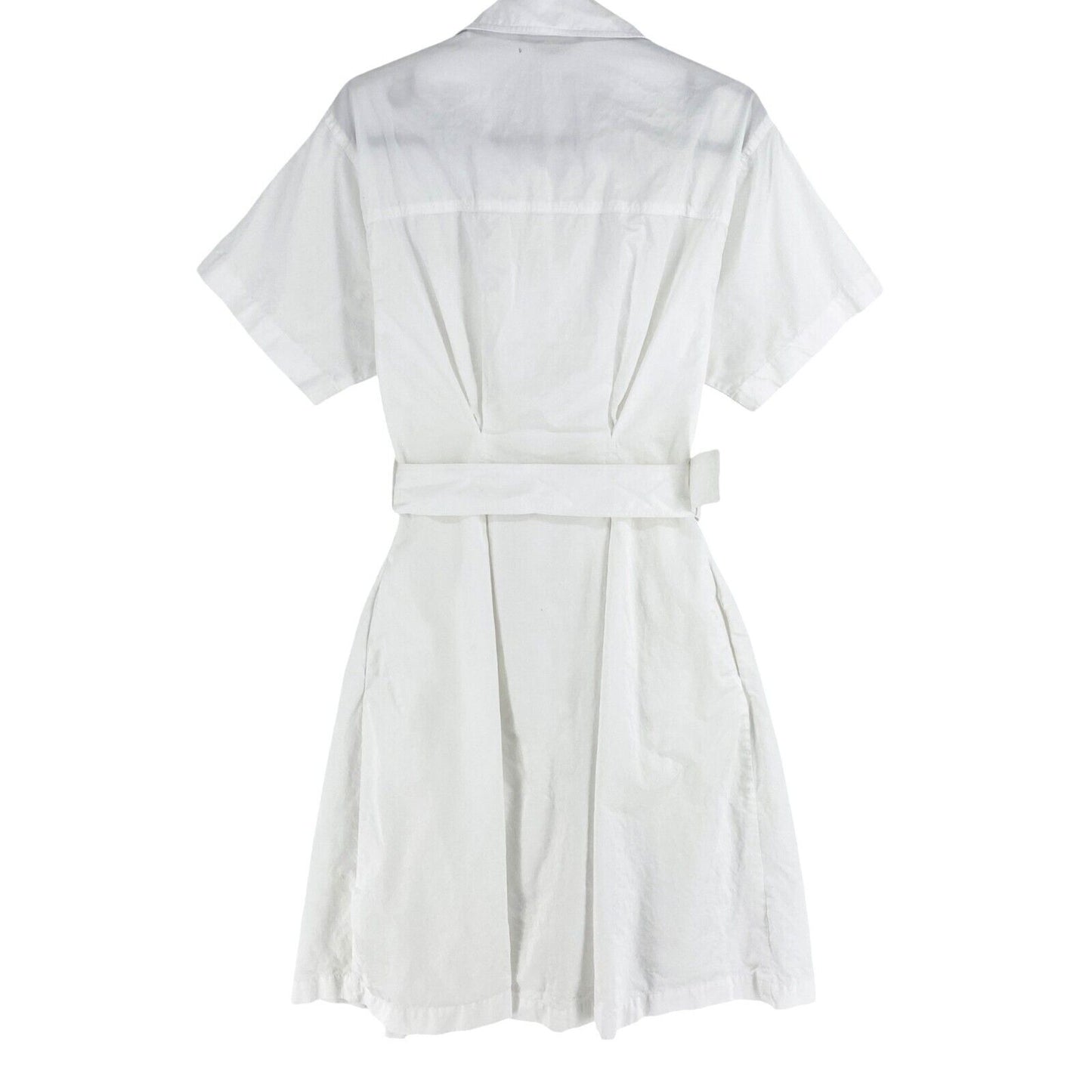 GUESS Women White Short Sleeves Belted Shirt Dress Size XS