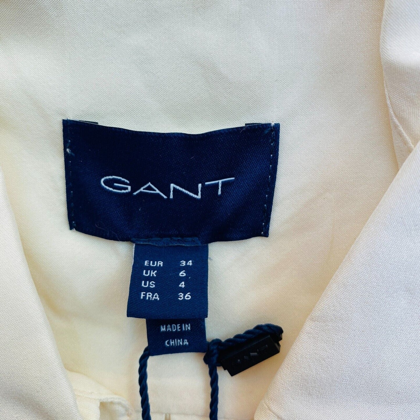 GANT Beige Relaxed Silk Shirt Size EU 34 UK 6 US 4