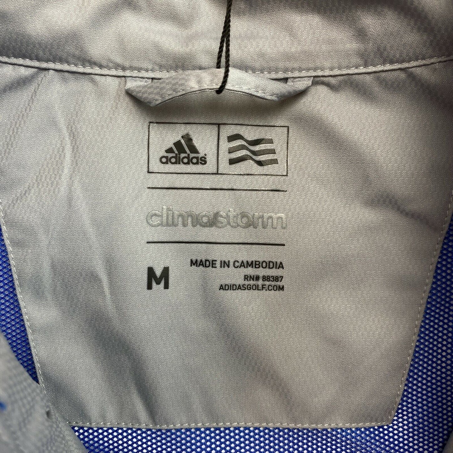 Adidas Golf Climastorm Blue Grey Half Sleeves Jacket Size M