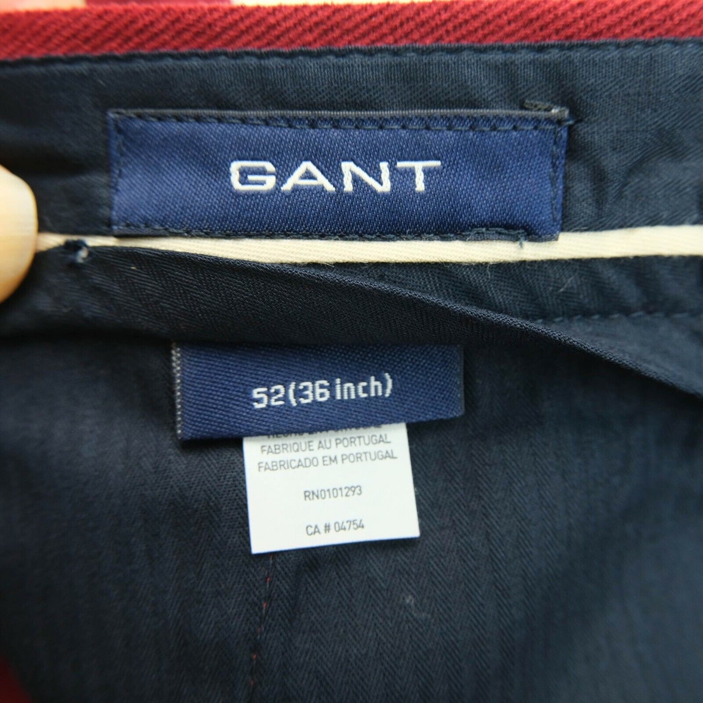 GANT Red Brushed Comfort Chino Pants Trousers Size EU 52 UK/US 42