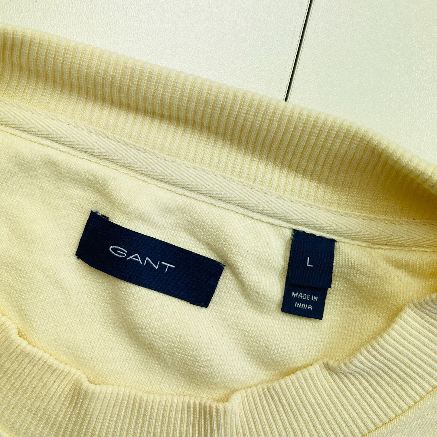 GANT Beige Crest Shield Rundhalspullover Pullover Größe L