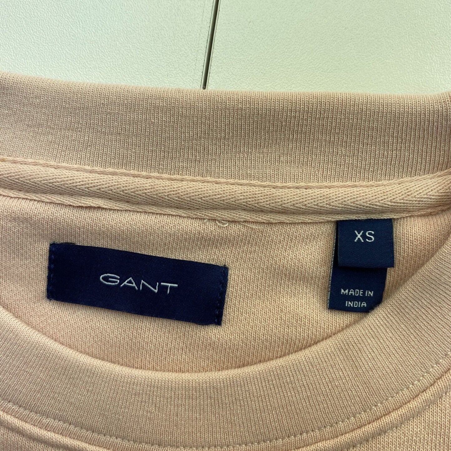 GANT Light Pink Tonal Logo Crew Neck Sweater Jumper Size XS