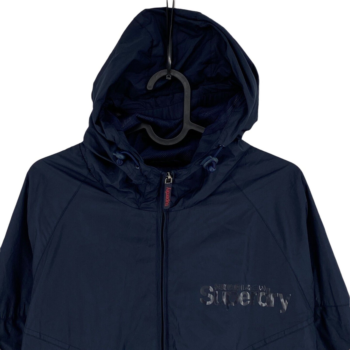 SUPERDRY SPORT TRACK + FIELD Navy Blue Hooded Jacket Size S