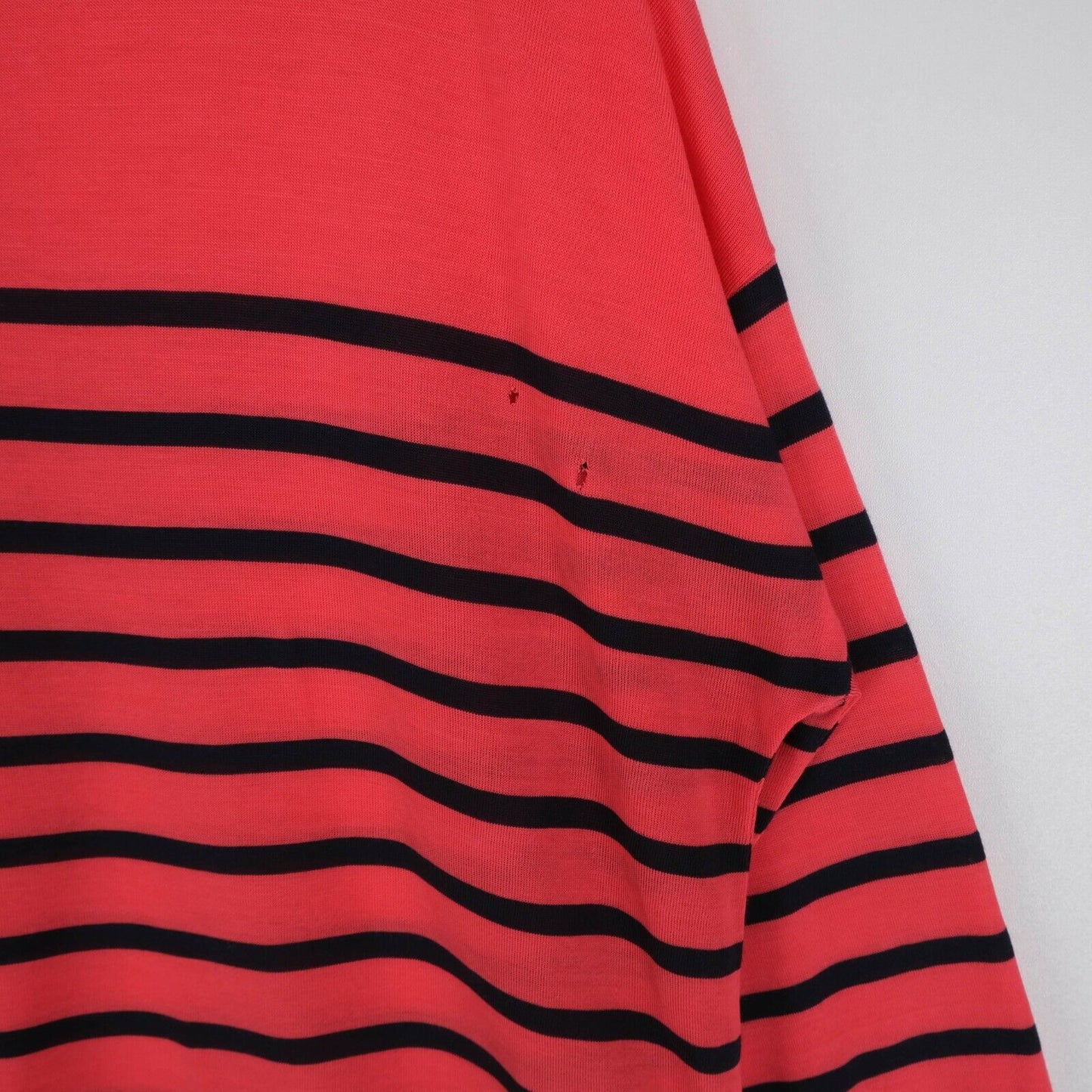 GANT Red Striped Crew Neck Light Weight Long Sleeve T Shirt Size S