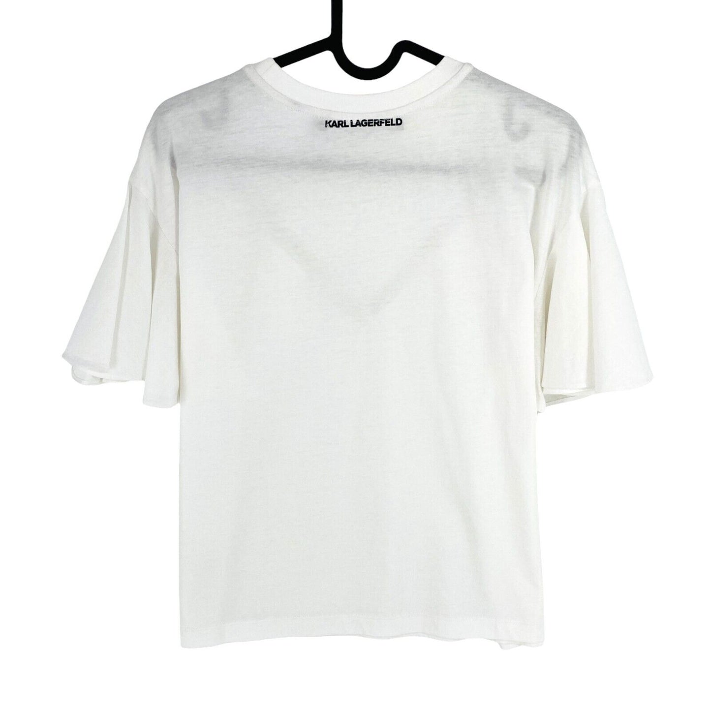 KARL LAGERFELD Women White Crew Neck T Shirt Size XS