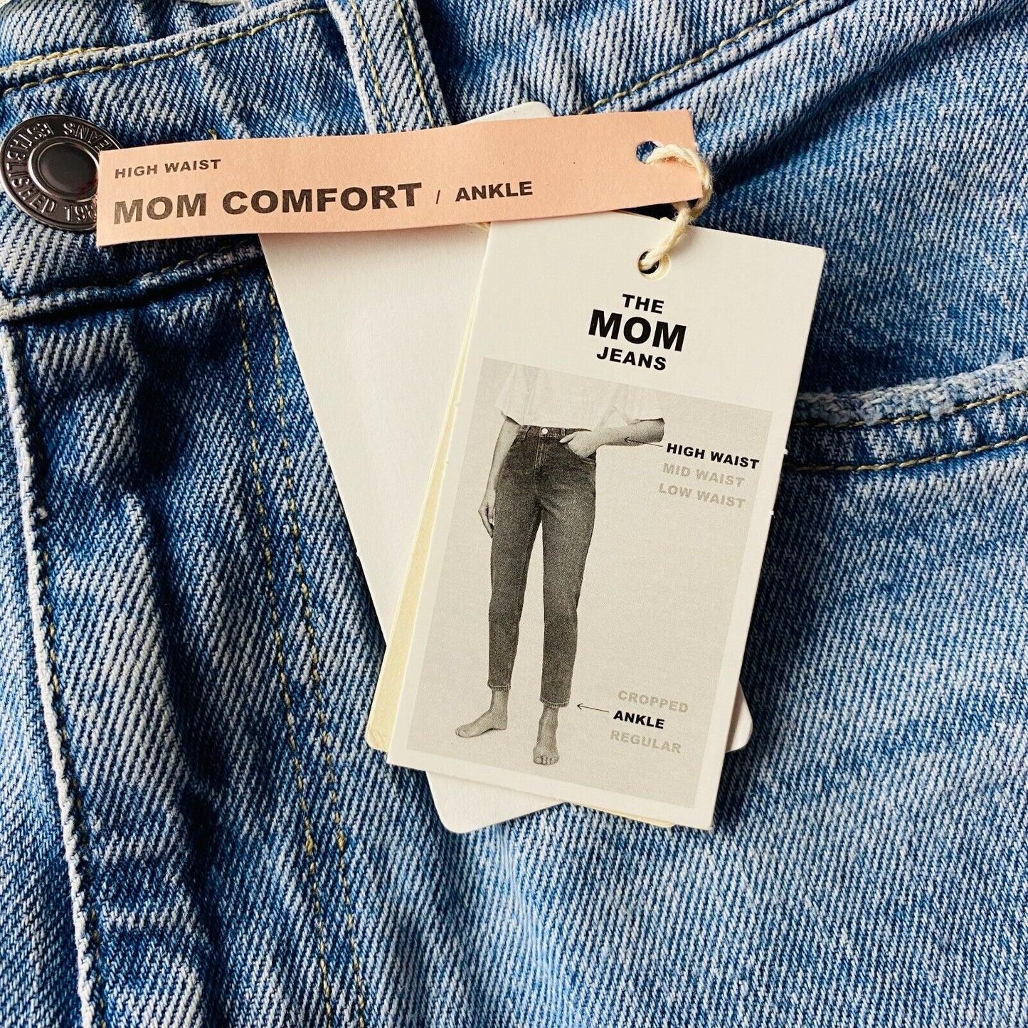 MANGO Women Blue High Waist Moms Comfort Fit Ankle Jeans EUR 36 US 4 W27