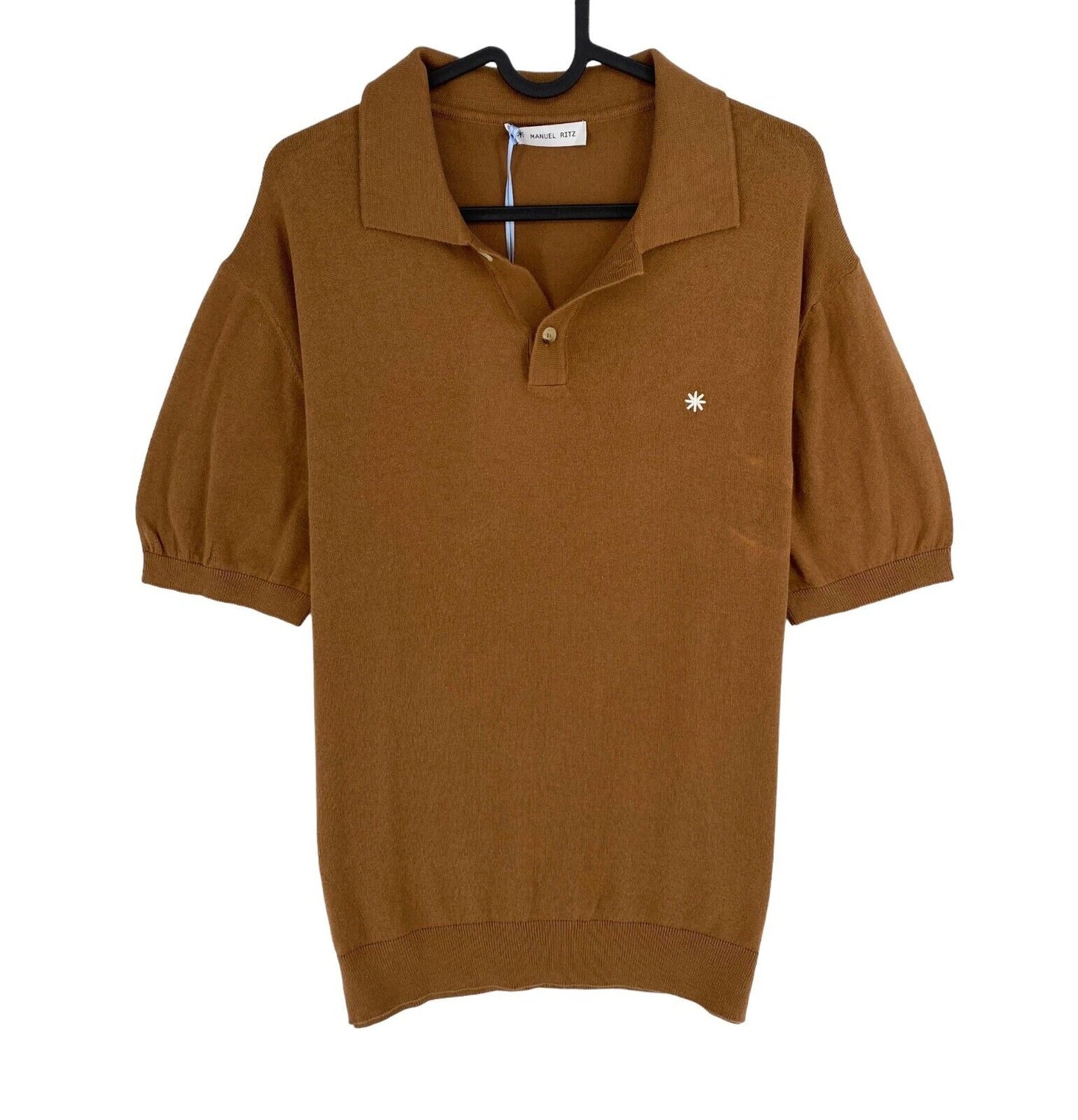 Manuel Ritz Men Brown Short Sleeves Polo Shirt Size L