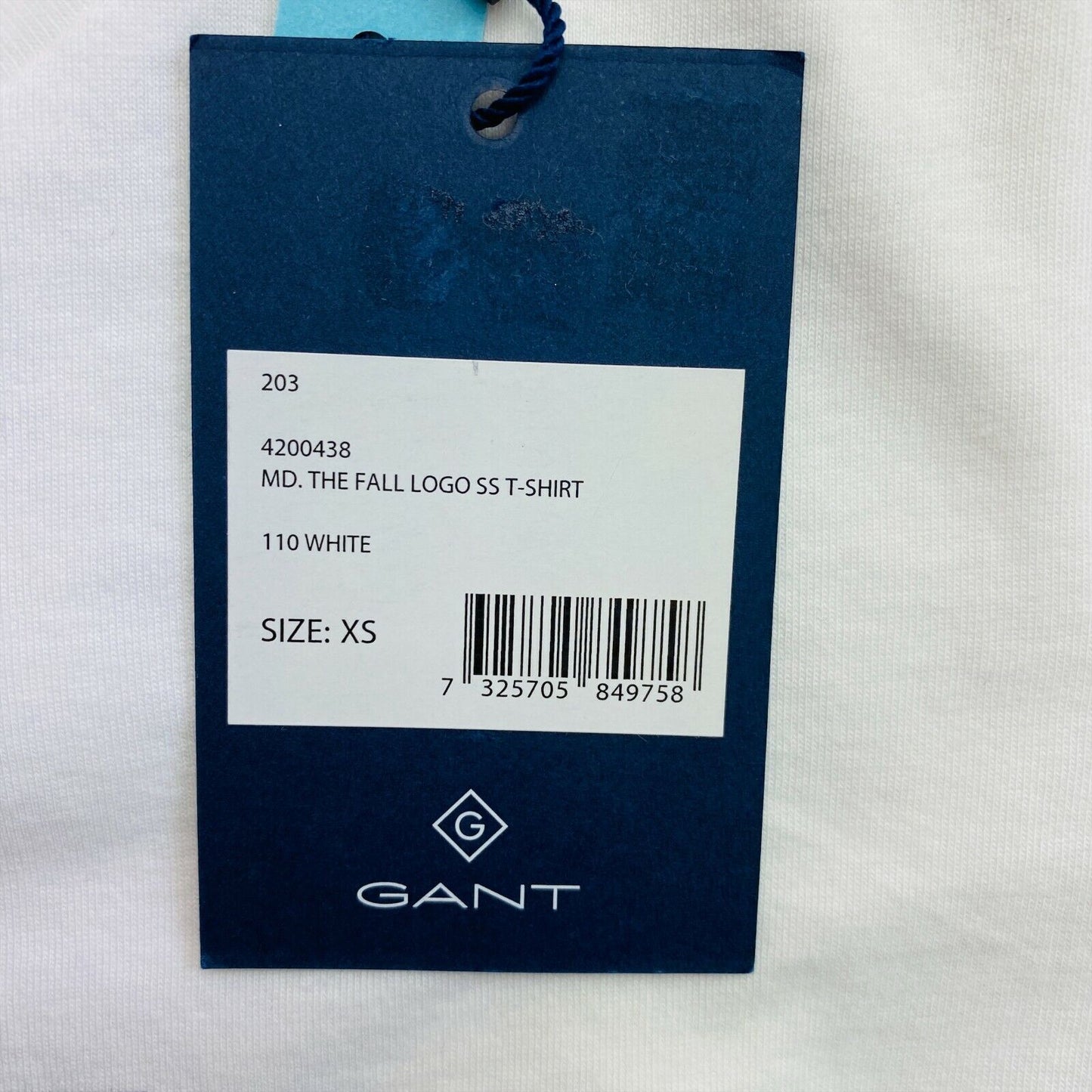 GANT White The Fall Logo Crew Neck T Shirt Size XS