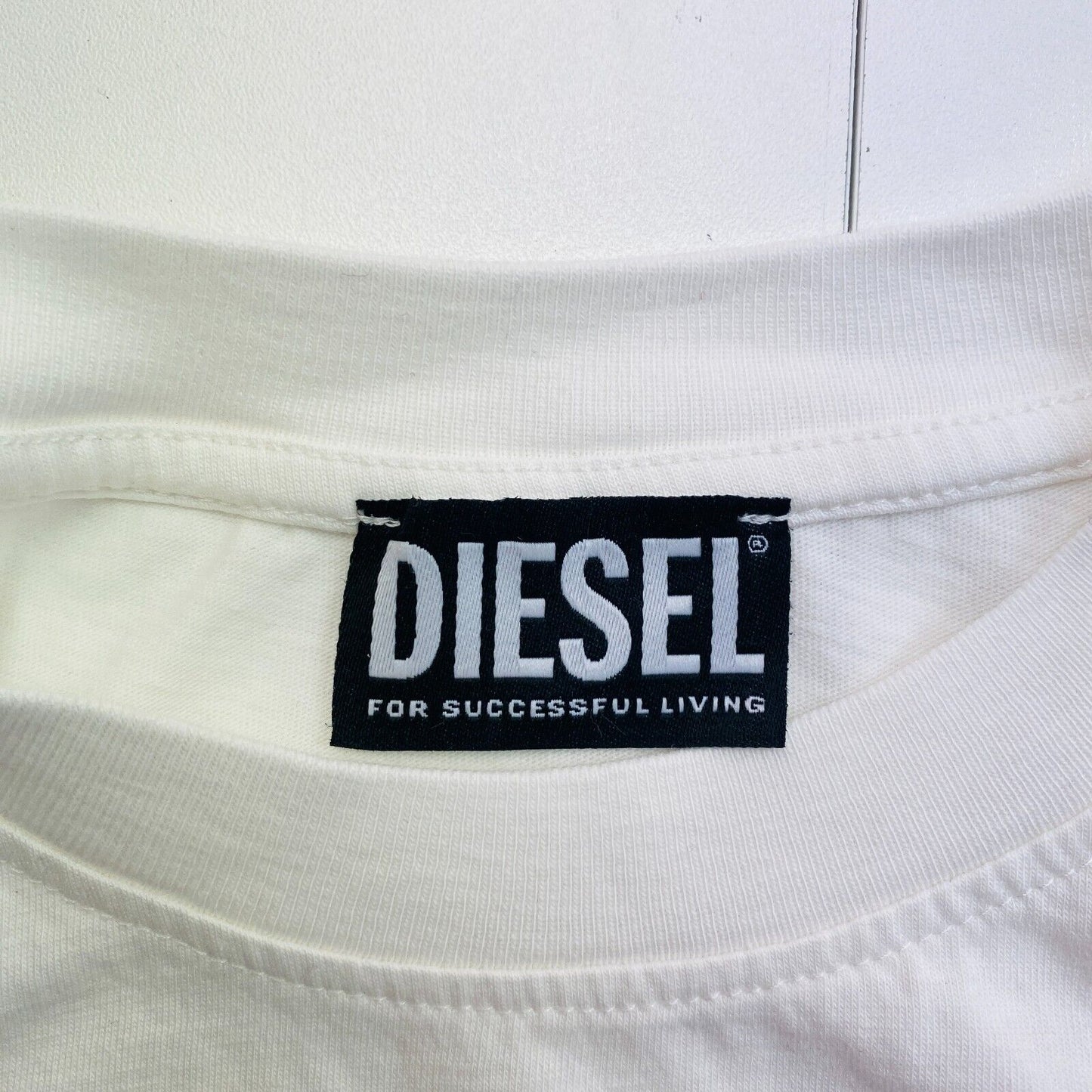 DIESEL Women White T-REGOFF Crew Neck Short Sleeves T Shirt Size S