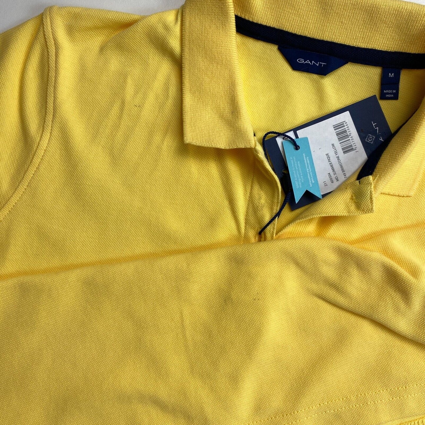 GANT Yellow Summer Pique Short Sleeves Polo Shirt Size M