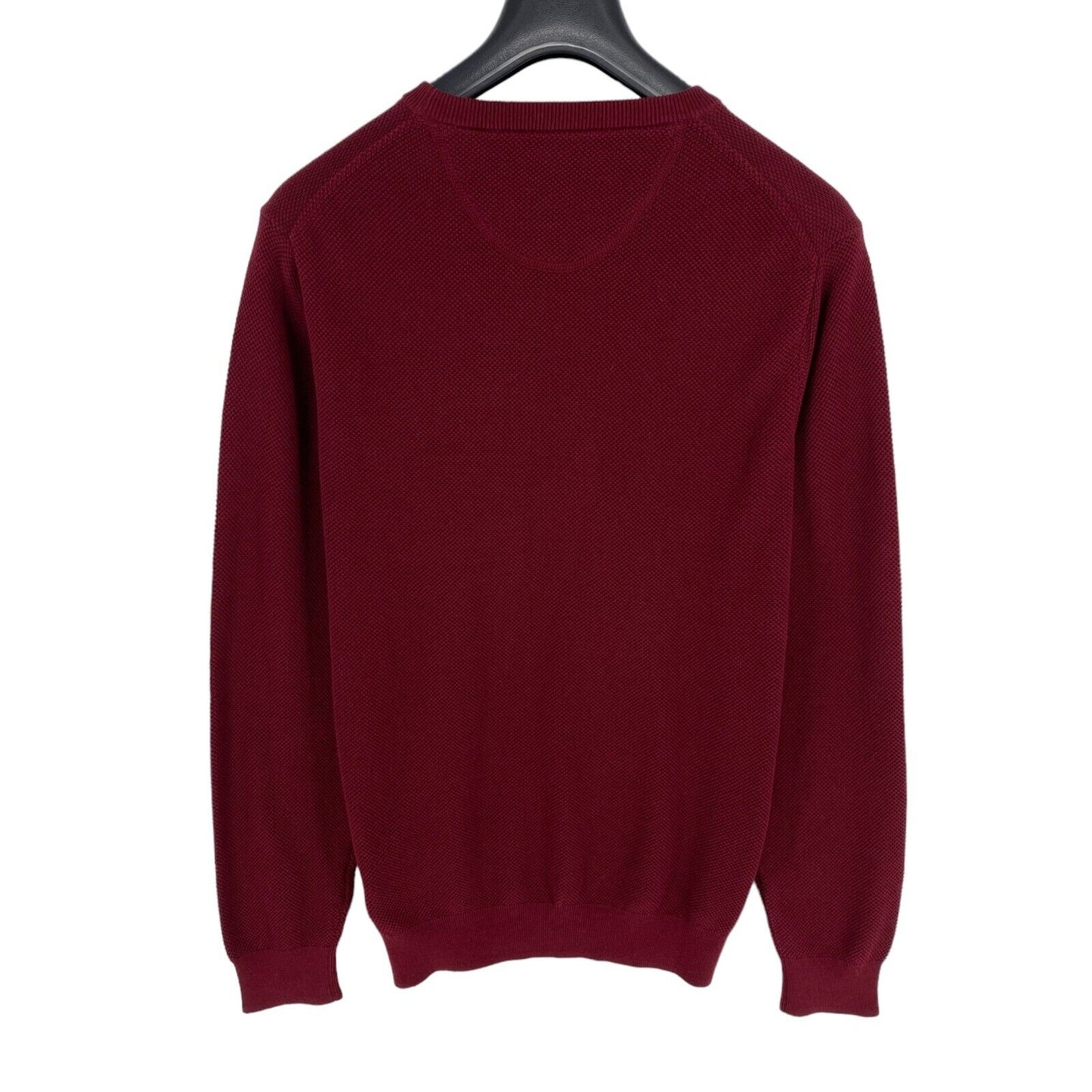 GANT Plumped Roter Baumwoll-Piqué-Pullover mit Rundhalsausschnitt, Größe XL