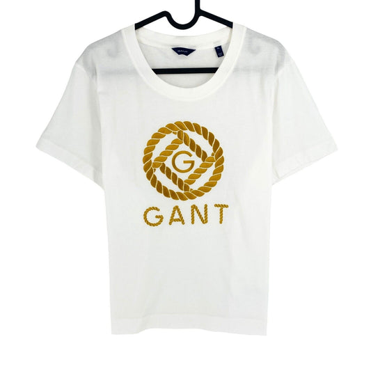 GANT Women White Rope Icon Crew Neck Short Sleeve T Shirt Size XL