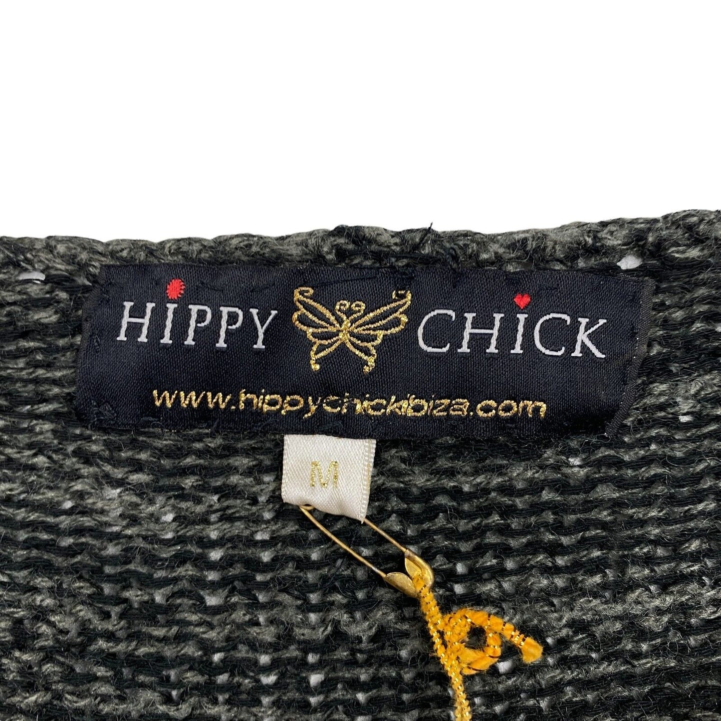 UVP 119 € HIPPY CHICK Kurzer dunkelgrüner Strickpullover mit tiefem V-Ausschnitt, Größe M