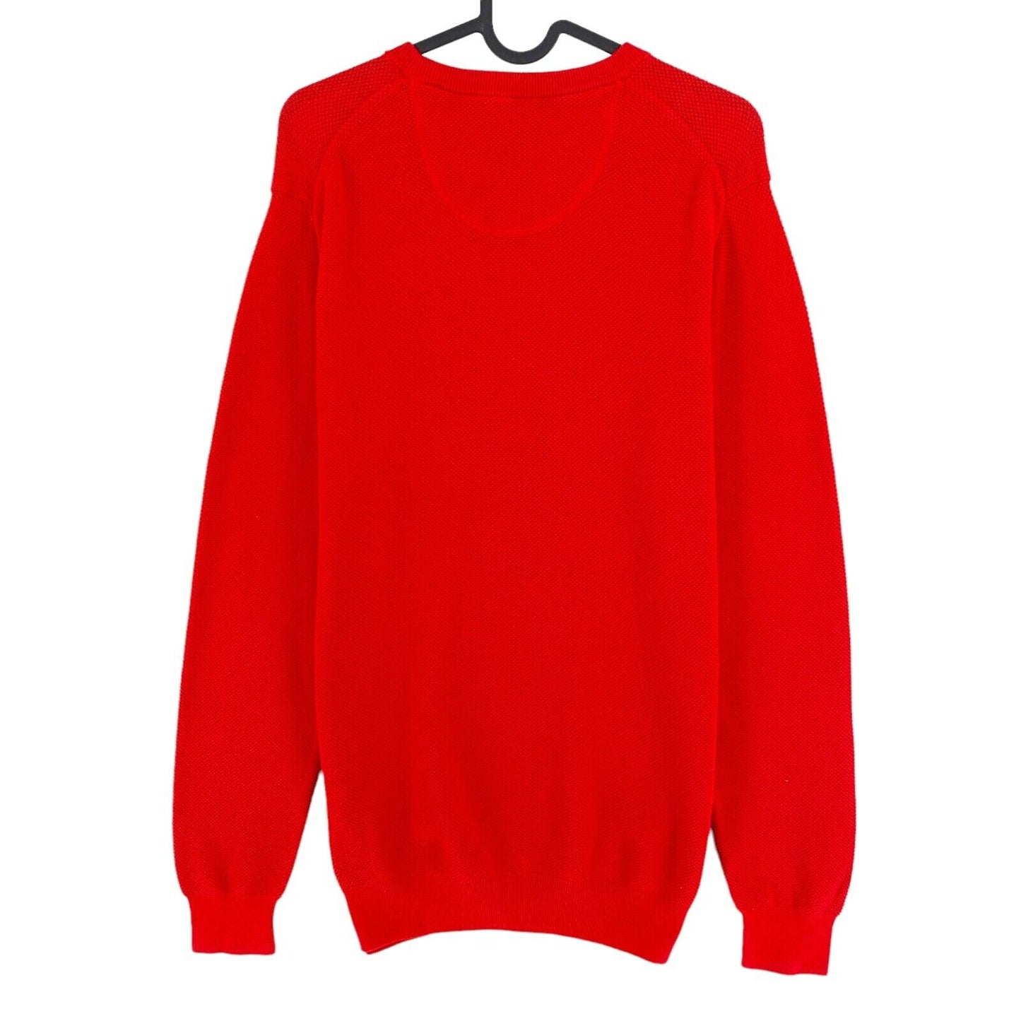 GANT Red Cotton Pique Crew Neck Sweater Jumper Size L