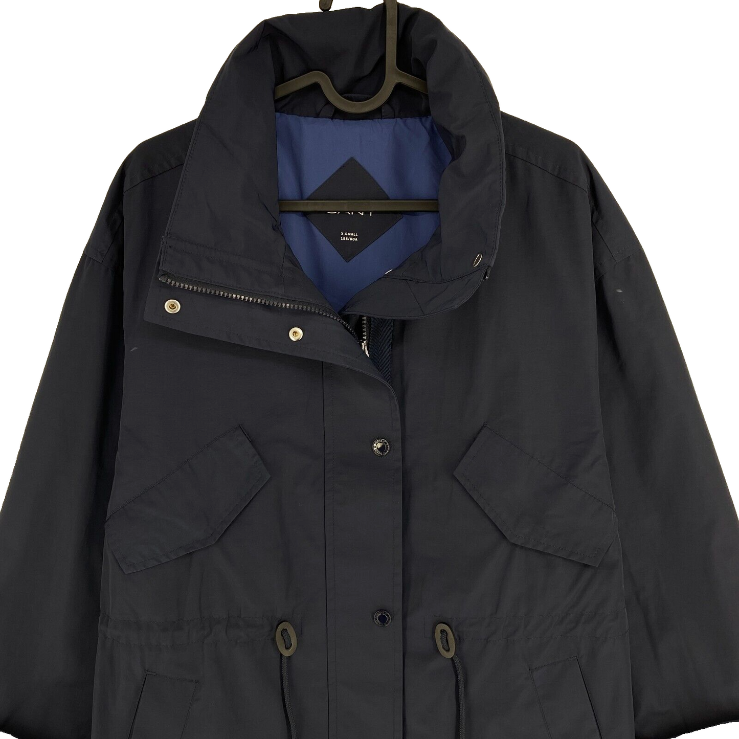 GANT Bleu Marine Short Wind Parka Jacket Manteau Taille XS