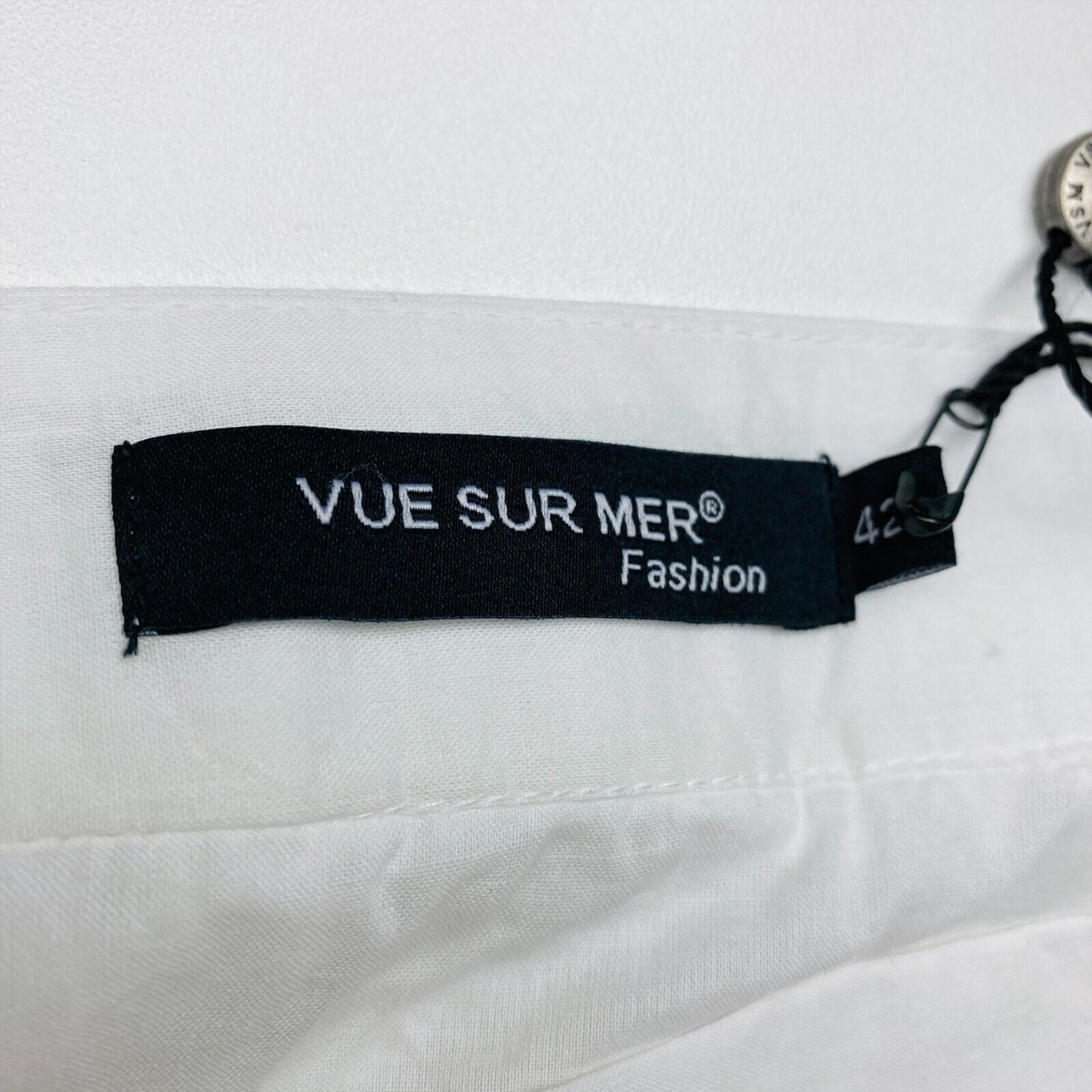 VUE SUR MER Jupe évasée à volants 100% coton blanc Taille EU 42 UK 14 US 12