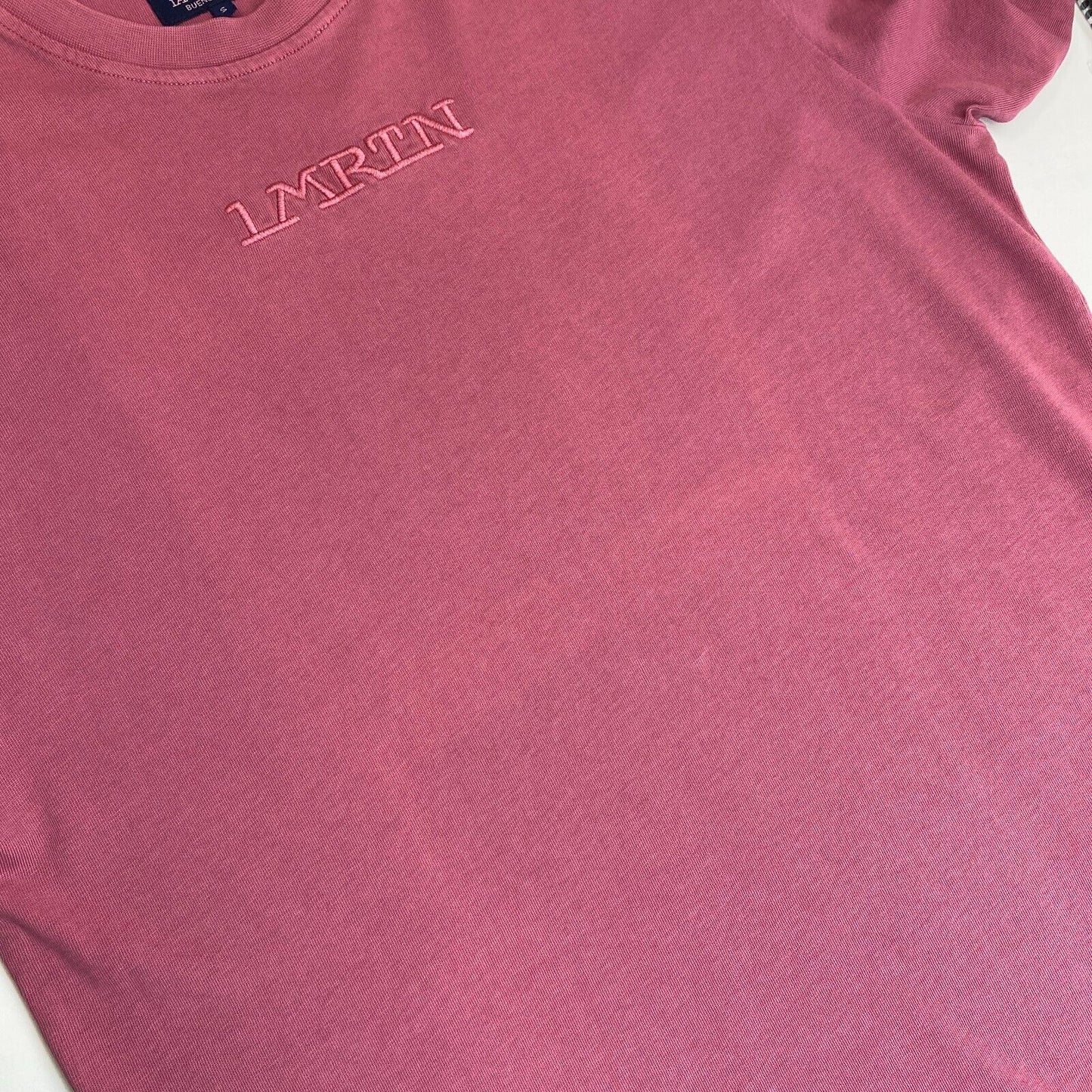 LA MARTINA Men Dark Pink Cotton Jersey Short Sleeves Crew Neck T Shirt Size S